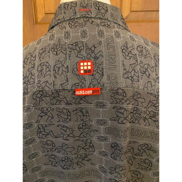 ECKO UNLTD Complex Silver Surfer Graphic Button Down Shirt XL Hip Hop Y2K- RARE - Picture 9 of 16